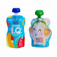 Liquid Stand Up Reusable Pouches Organic Refillable Squeeze For Storage Yogurt Fruit Puree Baby Food Pouch With Spout