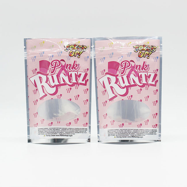 Plastic Packaging pink weed Runtz Smell Proof Bags Dried Food Packaging Bag